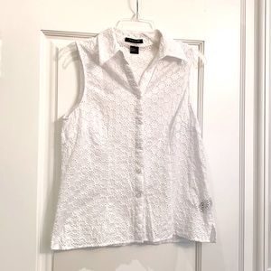 White button up tank top